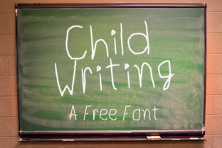 Child Writing Free Font for Youthful Branding